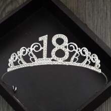 18th Birthday Princess Crown Headband Headdress Crystal Headwear Hair Decor Tiara Hair Garland Costume Crown