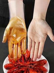 60pcs/Box TPE Gloves, Transparent Thickened Gloves, Powder Free Anti-Static, Suitable For Kitchen Cleaning, Household Cleaning, Food Processing, Baking, Beauty Hairdressing, Pet Care, Painting, Cleaning Supplies,Kitchen,Bathroom,Home,Household Supplies - Multicolor - View 4