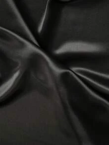 Chân váy satin xẻ tà bên hông, khóa kéo, cạp cao, dáng chữ A, thích hợp cho các buổi tiệc, đám cưới, mùa hè/thu. - màu đen - Xem 9