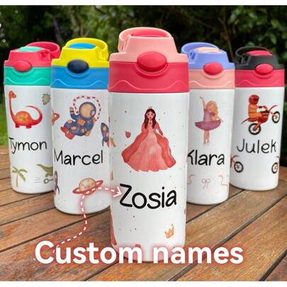 1 Piece Of 12 Ounce Custom Selected Pattern, Cartoon Style, Custom Name, Stainless Steel Insulated Cup, Straw Cup, Custom Exclusive Water Bottle With Handle, Holiday Gift, Summer Coffee Cup, Insulated, Cold Water Bottle, The Best Choice For Gift Giving,Multi-Functional, ,Ornamental,Reusable,Exquisite,Stylish,High-Quality,Colorful,Modern,Custom,Personalized,Unique,Ideal Gifts For Him,Ideal Gifts For Her,Boyfriend,Dad,Girlfriend,Mom,Family,Friends,Tea Room,Home,Garden,Office,For Anniversaries,For Valentine's Day,For Mother's Day,For Birthdays,For Father's Day,For Graduation,For Weddings,For Housewarming