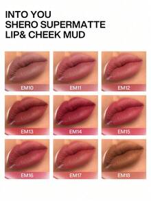 INTO YOU Matte Lip Mud, Super Stay Liquid Lipstick, Waterproof, Long Lasting Lipstick, High Impact Lipcolor With Lightweight Lip Mud Texture, Dual-Use For Lips And Cheek, Spring/Summer Soft Red Lipstick (EM11) - EM11 - Xem 5