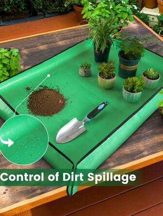 1pc Plant Repotting Mat, Foldable Portable Thicken Waterproof Gardening Mat, Plant Transplanting Plant Pot Tray For Indoor Succulent Potting, Bonsai Tools, Garden Accessories, Garden Tools