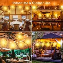 1-To-4 Solar Powered Remote Control Fairy String Lights, Fireworks Lights, Tent Atmosphere Lights, Dandelion Hanging Copper Wire Lights