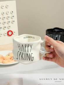 1pc Personalized Creative Coffee Mug, High-Quality, Suitable For Home, Office, Cafe Use Back To School