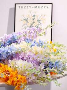 1pc 33.8inch Artificial Flower Silk Delphinium Long Stem Fake Plant For Home Decor,Room Decor,Wedding Decor,Tall Floor Vase Decoration,Spring And Summer Decoration,Garden Decor,Outdoor Party Decorations,Office Decor