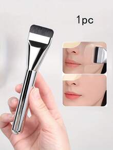 2pcs Ultra-Thin Foundation Brush Lightweight Face Contour Brush Flat Mask Brush Mixing Foundation Cream Makeup Brush, Silver Foundation Brush, Makeup Brush Foundation Makeup Tool Flat Foundation Brush Liquid Foundation Brush,Foundation Brush,Concealer Brush,Blush Brush,Contour Brush,Blush Brush,Bronzer Brush,Powder Brush,Foundation Brush,Blush Brush - Multicolor - View 14