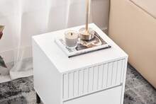 SoBuy Bedside Table With 2 Drawers For Box Spring Bed, Sofa Table, Side Table, Telephone Table, Nightstand, White, W X H X D Approx. 40 X 48 X 40 Cm FBT157-W - White - View 4