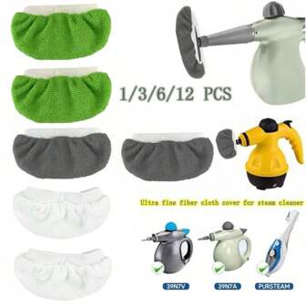 1/3/6/12 stuks microvezeldoekhoes geschikt voor handheld stoomreinigers, wasbaar en herbruikbaar alternatief doek, compatibel met Wagner Spraytech Steam Shot, Comfortday, PurSteam