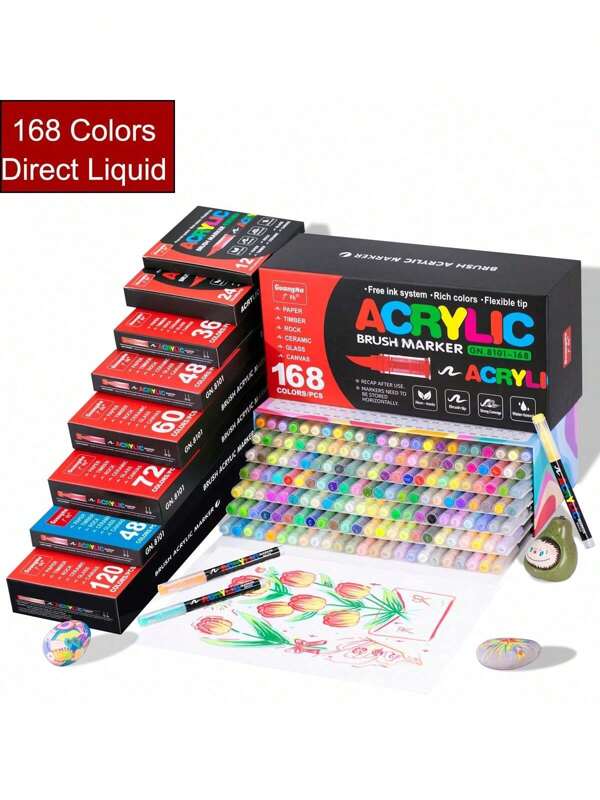 24-240 pièces Marqueurs de peinture et de graffiti souples et sans pression, en couleurs multiples. Marqueurs acryliques liquides permanents, convenant pour la peinture sur roches, verre, céramique, œufs de Pâques, métal, bois. Idéal pour les cadeaux de remise de diplômes, enterrements de vie de garçon, cadeaux pour demoiselles d'honneur, cadeaux pour la fête des pères, faveurs pour enterrement de vie de jeune fille, faveurs pour invités de mariage, décoration pour fête d'anniversaire et articles de mariage, rentrée scolaire