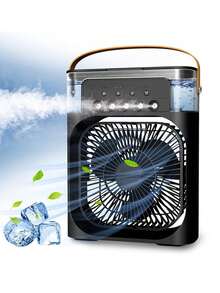 Portable Air Conditioner Fan, Mini Evaporative Air Cooler With 7 Colors LED Light, 1/2/3 H Timer, 3 Wind Speeds And 3 Spray Modes For Office, Home, Dorm, Travel,Spring Summer Picks,Brides Maid Gifts,Room,Bedroom Deccor,Bedroom Deccor,Beach,Travel,For Men,For Women,Vacation
