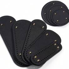 1pc PU Leather Bag Bottom For Crochet, Long Knitting Crochet Bags Bottom Shaper Pad Multi-Colored Hand-Woven Bag Cushion Base With Holes For DIY Handbag Shoulder Bags Purse Making