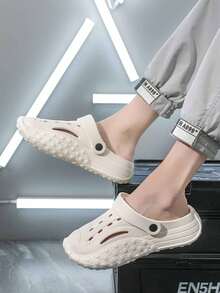 نعال رجالي جديد سميك الوحدة التصويرية قابل للتنفس سهل الارتداء صنادل, صنادل منزلية داخلية صيفية سريعة الجفاف قلابة, صنادل ماركة رياضية شاطئية عصرية كورية الطراز, رياضية كاجوال مانعة للانزلاق مقاومة للروائح وحدة سميكة صنادل خارجية - أبيض - مشاهدة 3