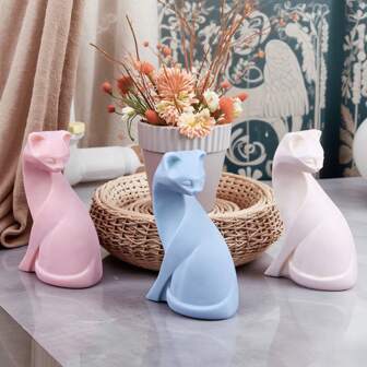 1pc 3D Cat Shaped Silicone Mold, Suitable For DIY Handmade Soap, Candle, Crafts, Home Decor And Holiday Decorations