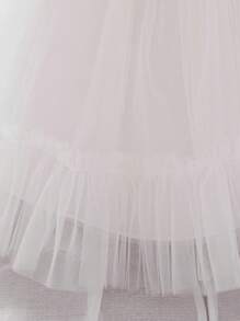 Baby Girls Bowknot Tulle Party Dress, Suitable For Birthday, Wedding, Flower Girl