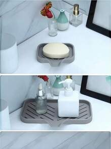 1pc Silicone Drain Rack,Kitchen Sink Splash Guard - Silicone Faucet Handle Drip Filter Tray, Dishwashing Soap Dispenser, And Sponge Holder Pad Behind The Faucet, Kitchen Small Tool Sink Accessories Suitable For Kitchen Countertops And Bathrooms