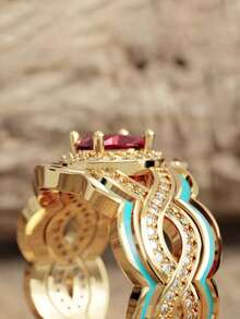 1 Chiếc nhẫn Cubic Zirconia sang trọng dành cho phụ nữ dùng để trang trí tiệc cưới, đính hôn, quà tặng ngày lễ tình nhân - 1 # - Xem 5