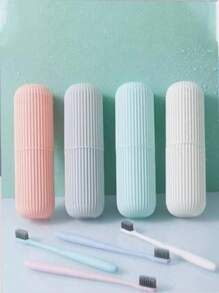 便携式旅行漱口杯、牙刷和牙膏收纳盒、旅行露营牙刷杯、旅行洗面奶套装、旅行必需品、海滩和假日返校旅行收纳盒、带杯子的旅行牙刷架 - 带漱口杯的便携式牙刷盒，适用于浴室必需品和旅行家居浴室装饰秋季装饰