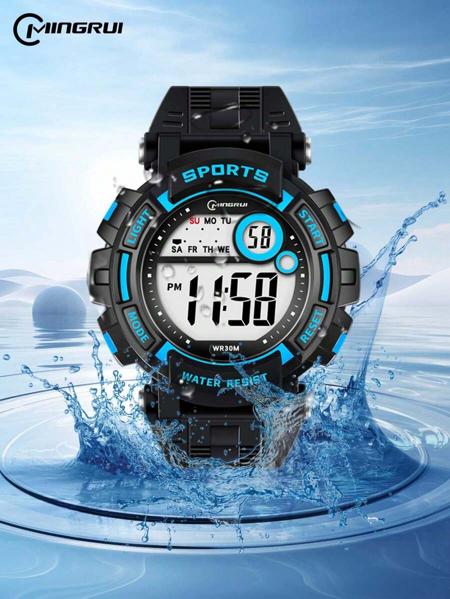 MINGRUI Popular Casual Sports Luminous Waterproof Alarm Chronograph Multi-Functional Electronic Watch For Boys, 3ATM Waterproof