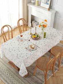 1pc American Retro Minimalist Polyester Linen Tassel Tablecloth, Heat-Resistant Rectangular Tablecloth Suitable For Kitchen, Dining Table, Coffee Table, TV Cabinet, Home Gathering, Outdoor Picnic - Multicolor - View 4