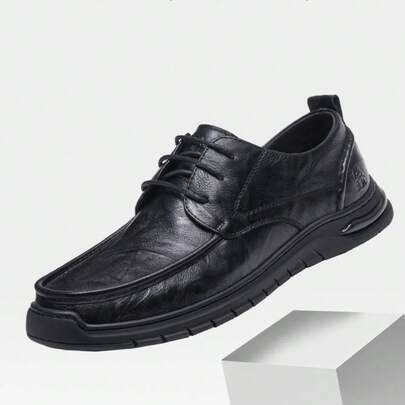 CAMEL CROWN 男士休闲鞋，复古抛光皮革防滑耐磨休闲皮鞋