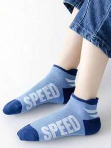 5 pares de calcetines deportivos de moda para niños, calcetines de tobillo delgados y transpirables de malla para verano, calcetines cortos versátiles y deportivos
