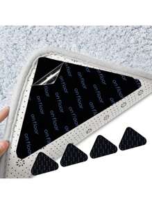 4pcs/8pcsRug Pad Gripper, Double Sided Non-Slip Rug Pads Rug Tape Stickers Washable Area Rug Pad Carpet Tape Corner Side Gripper For Hardwood Floors And Tile