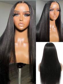 13x4 Transparent Lace Front Wig 180% Density Brazilian Straight Human Hair Pre-Plucked With Baby Hair Natural Hairline 16-34 Inch For Women Frontal Lace Wig Realistic Edges Vacation Style