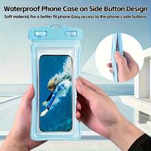 1pc Waterproof Phone Bag, 3D Design, Thick Protective Case, Clear Plastic Dry Bag, Suitable For Smartphones Under 6.8 Inches, With Neck Strap, Great For Beach, Cruise And Travel - Multicolor - View 3