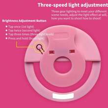 1 pezzo Luce ad anello LED portatile bianca/rosa/blu/nera, lampada da trucco con specchio, con ricarica USB, 3 modalità di illuminazione, illuminazione portatile, anello di bellezza per foto, luce molletta per selfie adatta per live streaming, illuminazione per videoconferenze, fotografia e video, regalo affascinante, rifinizione unghie, estensione ciglie, tatuaggi e cura della pelle, controllo a pulsante touch, decorazione per la stanza, illuminazione da campeggio all'aperto 150mAh adatta per selfie e live streaming, luce portatile