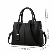Black Elegant Tote Bag, Shoulder Bag, Soft Leather, Commuting, Travel, College Student Handbag, Gift For Girlfriend, Great Gift For Mother, Mother's Day Gift