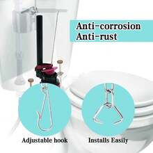 3pcs Stainless Steel Toilet Tank Lever Replacement Kit, With Hooks And Triangle Rings, Easy To Replace Most Toilet Tank Levers - Silver - View 2