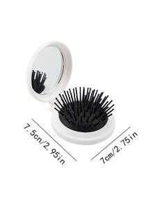 1/2pcs/Set Tulip Flower Portable Airbag Mirror Comb, Foldable Pocket Makeup Mirror, Compact Flower Design, Hair Accessories - Multicolor - View 5