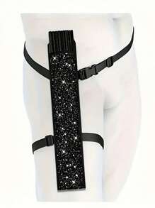 1 Stück Hologramm Handventilator Tasche mit verstellbarem Riemen, neue Kung Fu Tai Chi Fächer Tasche, Oberschenkeltasche, silber-schwarzer Blitz rosa Outdoor Sport Aktivität Tasche, Musikfestival große Karnevalsparty reflektierende Laser scharfe Tanzfächertasche, tragbare verstellbare faltbare Fächertasche, stilvoller Partyzubehör für Frauen, reflektierendes irisierendes Design, geeignet für Fanpartys, Discotanz, Heimdekoration und viele Anlässe