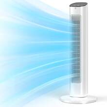 Havato Tower Fan 85°Oscillating Quiet Cooling 15H Timer Remote Control Powerful Standing 3 Wind Speed 2 Wind Modes LED Display Bladeless Portable LED Display,Bedroom Office, White - US A Type Plug(110-127V) - View 2