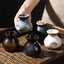 1pc Ceramic Toothpick Holder, Home Decoration Toothpick Dispenser For Living Room, Coffee Table, Dining Room - Multicolor - View 3