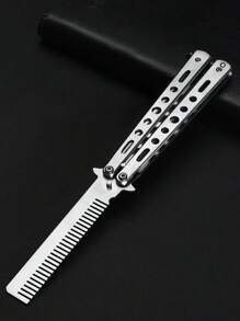 1 Pente Borboleta Dobrável em Aço Inoxidável para Treinamento, Ferramenta de Treinamento Não Afiada, Adequado para Iniciantes e Uso Externo, Escova de Cabelo, Pente, Ferramentas para Cabelo, Produtos e Acessórios para Cabelo para Salão de Beleza, Volta às Aulas, Itens Essenciais para Viagens e Férias, Acessórios de Cabelo Femininos, Escovas, Escova de Cabelo, Escova para Cachos, Conjunto de Escovas de Cabelo, Escova, Barbearia, Equipamentos de Cabeleireiro, Penteado, Cabeleireiro, Escova de Cabelo, Conjunto de Escovas de Cabelo, Pente para Cabelo, Pente para Cachos, Escova Desembaraçadora, Escova de Cabelo Feminina, Acessórios de Barbearia, Salão de Beleza, Equipamentos de Cabeleireiro