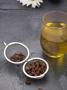 1st RVS kruideninfuserbal met ketting - Fijne zeef voor thee, kruiden en bouillon - Perfect voor koken, brouwen en hete potkruiden, accessoire voor het zetten van thee | Functioneel keukengerei | Gemakkelijk op te halen ketting, thee-infuser