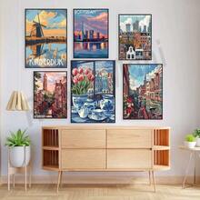 1pc/3PCS Wall Arts Posters For Botanical Travel In Utrecht, Tulip Fields, Kukenhof Gardens, Amsterdam Canal, Flendin, Rotterdam, Delft, Children's Embankment, Netherlands. Suitable For Residential And Dormitory Walls, Living Room And Bar Decoration, Dining Or Bathroom, Room Decoration, Without Frames. High Quality Canvas Art For Indoor/Outdoor Use, Without Frame/With Frame Coastal Decor Coastal Decor Beach Decor ,Wall Art With Frame - Multicolor - View 6