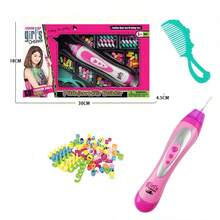 随机颜色女孩头发造型配件编织工具用于发型 DIY 玩具、玩具套装