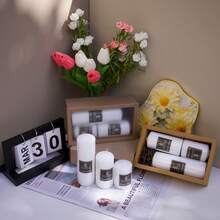 Weiße zylindrische Kerzen, rauchfreies Möbel-Accessoire, Deko, Requisiten für Homestay und Coffeeshop Fotoshootings, Geburtstags-Kerzen für Zuhause