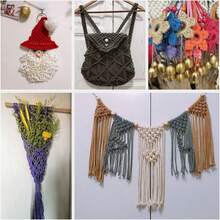 Hilo De Algodón Natural Para Macramé, 4mm X 100m, Cuerda - Burdeos - Ver 9