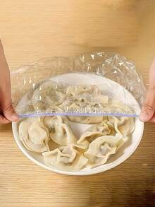 100片装食品保鲜膜，淋浴喷头罩，多功能收缩袋，加厚厨房食品保鲜膜，冰箱食品保鲜罩，弹性拉伸罩，桌面食品保温罩，食品储存袋