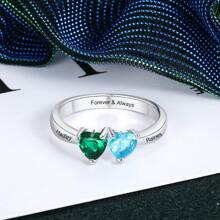 1 pièce Anneau en argent 925 avec pierre de naissance, Anneau de pierre de naissance pour maman, Anneau de pierre de naissance minimaliste et délicat, Cadeau personnalisé pour elle, Cadeau d'anniversaire