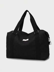 1pc Extra Large Capacity Foldable Lightweight Portable Luggage Bag, Fashionable Polyester Color Block Travel Tote Traveling Bag Travelling Organizer Outfit Airport Travel Clothes Travel Stuff Luggage Bag Christmas Gift Ideas Women Girls Xmas Gifts For Mum Birthday Gift Mom Friend Gym Bag Sport Bag Training Pack For Vacation Holiday Thanksgiving Day Thank You Gifts Back To School Supplies Bag For School School Accessories School Stuff