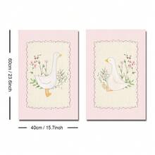 1/2pcs Unframed Pink Silly Goose Nursery Poster Canvas Print Neutral Minimalist Cute Farmhouse Animal Baby Girls Room Wall Art Decor Painting For Kids Room,Playroom,Bedroom,Modern Home Decoration - Multicolor - View 10