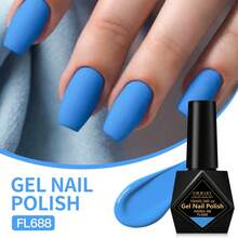 FOUR LILY 10ml Blue Gel Nail Polish, French Nail Gel Polish, Soak Off UV Light Cure Gel Polish, Art Design Manicure Salon DIY Salon Gel - Multicolor - View 3