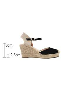 Sandales compensées hautes en espadrille pour femme, sandales compensées en espadrille pour l'été, sandales compensées hautes, espadrilles classiques, sandales pour femme