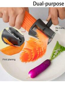 1 Pieza Herramienta multifuncional de acero inoxidable para tallar vegetales y frutas - Pelador en forma de flor en espiral, cortador tipo embudo creativo, utensilio de cocina manual para uso en restaurantes y el hogar