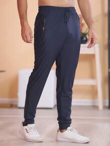Seller Recommendation/Imported Quick-Drying Fabric/Quick-Drying Pants/Zipper Pocket/Metal Waist/Sports/Leisure - 藏蓝色 - 查看 3