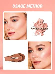 1 Pennello per blush in polvere crema, pennello per blush in polvere smussato per blush liquido e in polvere, strumenti per il trucco del viso